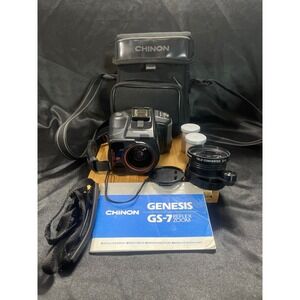 Chinon‎ Genesis GS-7 Reflex Zoom 35mm Film Camera Bundle with Tele Case WORKS